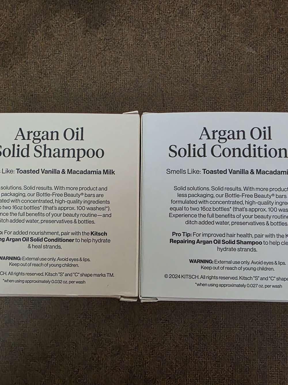 Kitsch Argan Oil Solid Shampoo & Conditioner Set - Cream Beige - Picture 2 of 4